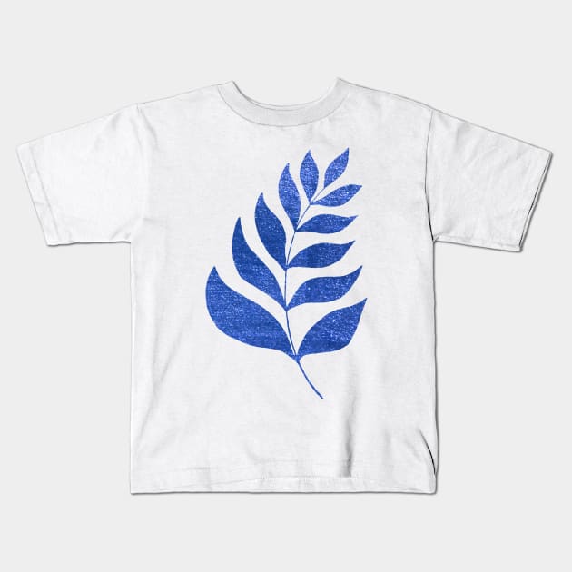 Simple branch - metallic blue Kids T-Shirt by wackapacka